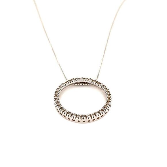 Elegant Gold Circle Pendant Necklace - Picture 5 of 14